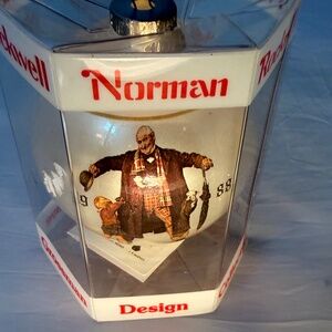 Vintage 1988 Norman Rockwell Glass Christmas Ornament Dave Grossman Edition
